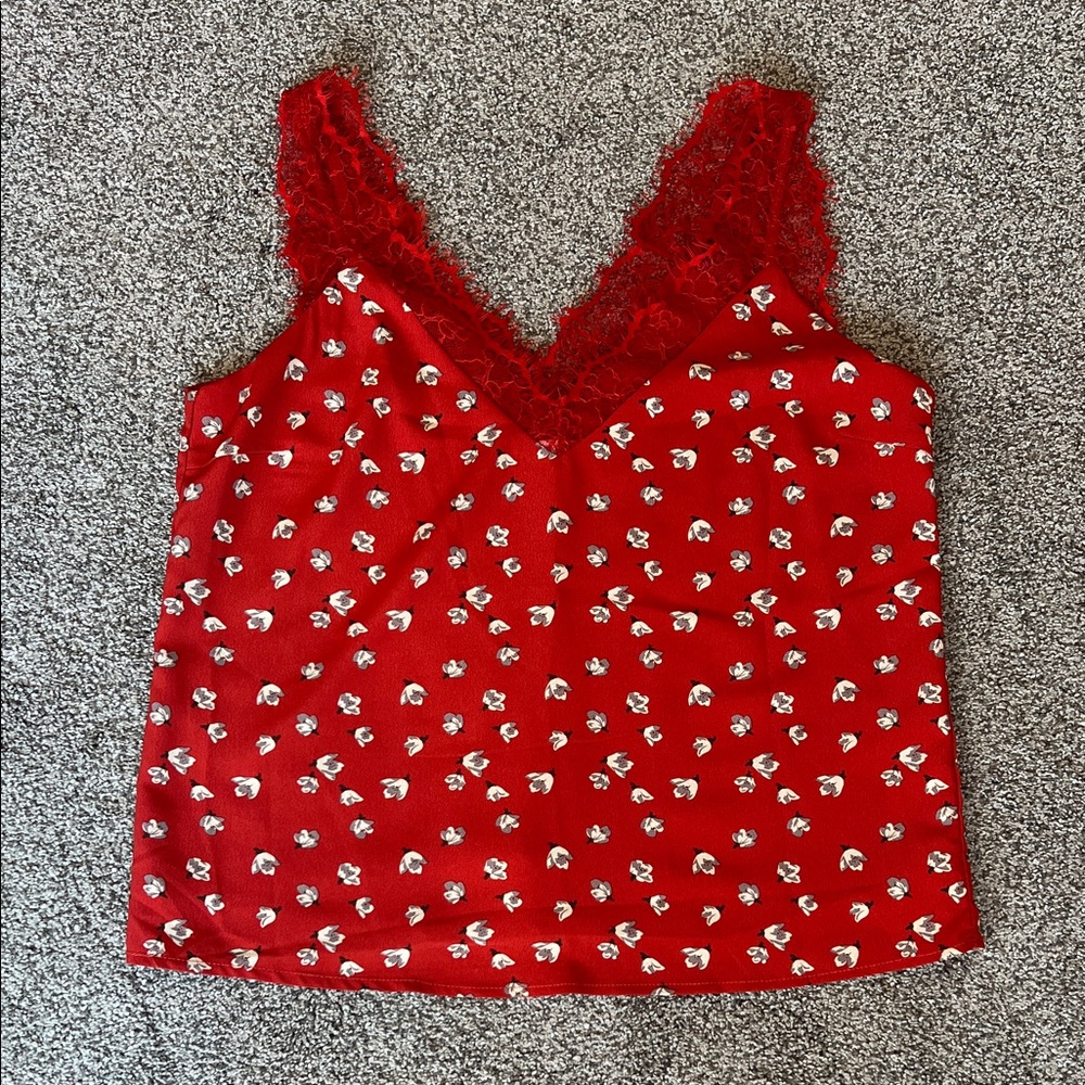 Heartloom Red Floral Lace Camisole